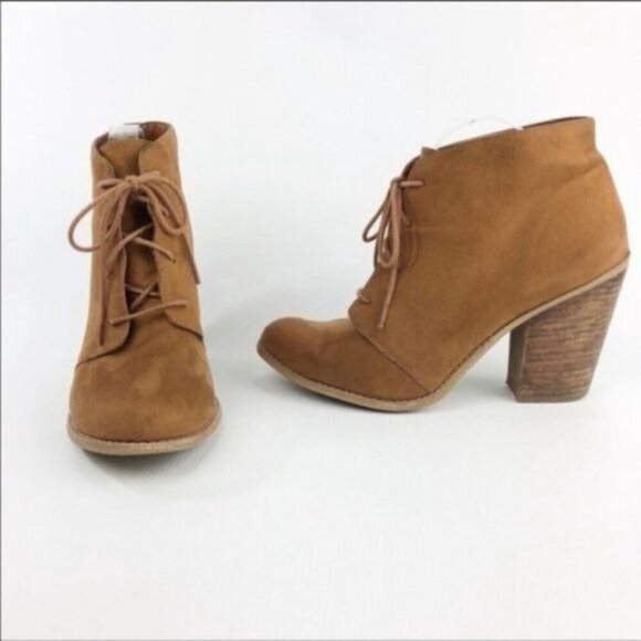 CALL IT SPRING Lace Up Tan Ankle Boots 11 - Picture 3 of 8